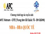 Thông báo chương trình hợp tác tuyển sinh giữa AFC Vietnam – Trung Tâm GD Quốc Tế (CITE – ĐHQGHN) các khóa MBA Quốc Tế
